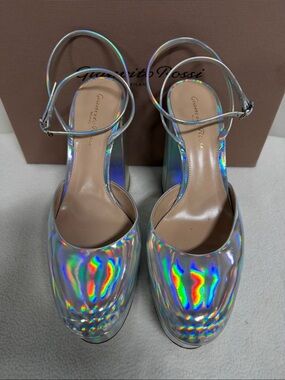 Gianvito Rossi Iridescent Holographic Ankle-Strap Pumps - Multicolor